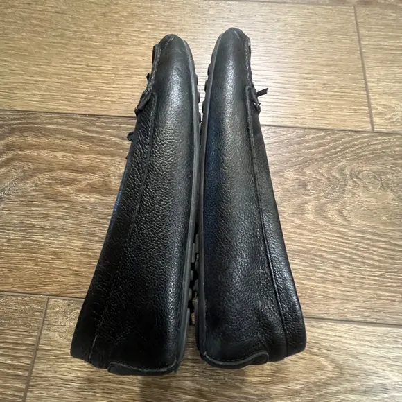 Michael Kors Women's Everett Mocs Black Leather Logo Flats