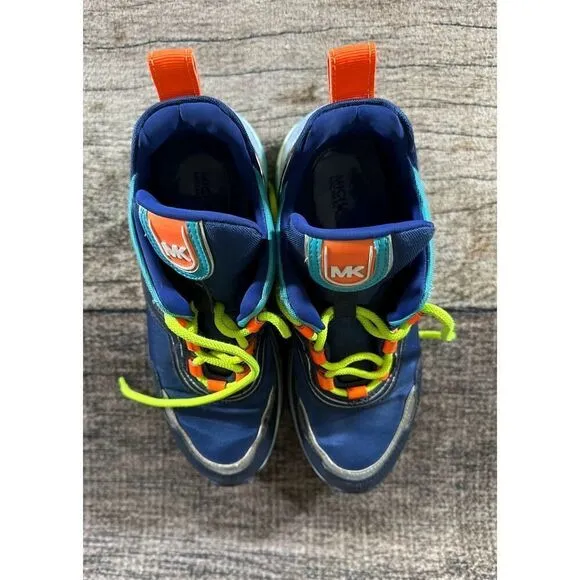 Michael Kors Womens Olympia Sig Semi Lux Trainer Sneakers Multi Color Sz 7