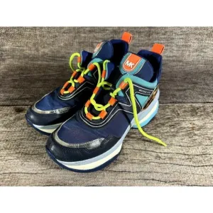 Michael Kors Womens Olympia Sig Semi Lux Trainer Sneakers Multi Color Sz 7