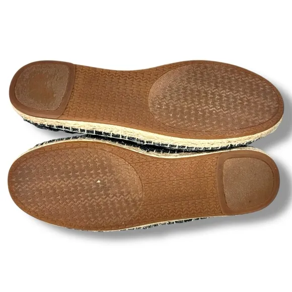 Michael Michael Kors Slip On Espadrille Flats Kendrick Floral Denim Patch,Size 6