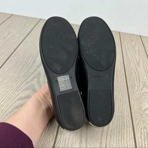 Michael Michael Kors Sutton Bow Moccasin Flat Loafers 8M Black Leather $115