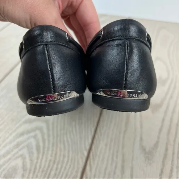 Michael Michael Kors Sutton Bow Moccasin Flat Loafers 8M Black Leather $115
