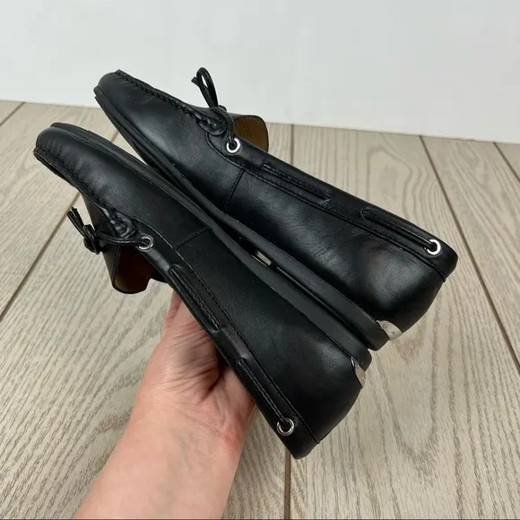 Michael Michael Kors Sutton Bow Moccasin Flat Loafers 8M Black Leather $115