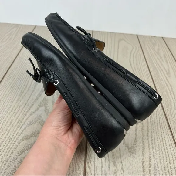 Michael Michael Kors Sutton Bow Moccasin Flat Loafers 8M Black Leather $115