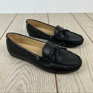 Michael Michael Kors Sutton Bow Moccasin Flat Loafers 8M Black Leather $115