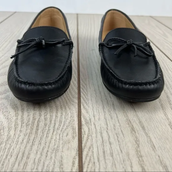 Michael Michael Kors Sutton Bow Moccasin Flat Loafers 8M Black Leather $115