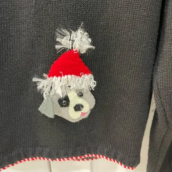 MICHAEL SIMON SIZE L CHRISTMAS THEMED DOG SWEATER