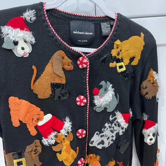 MICHAEL SIMON SIZE L CHRISTMAS THEMED DOG SWEATER