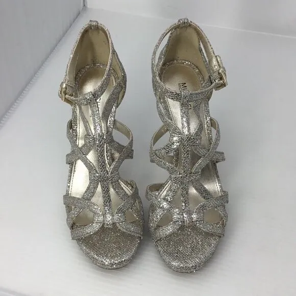 Michael Kors Sandra Glitter Caged Dress Sandals B4