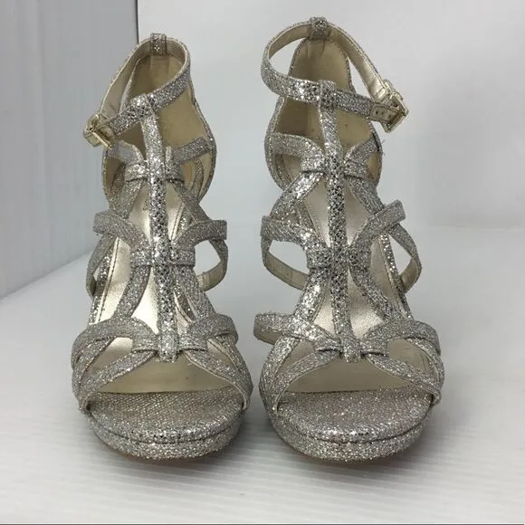 Michael Kors Sandra Glitter Caged Dress Sandals B4