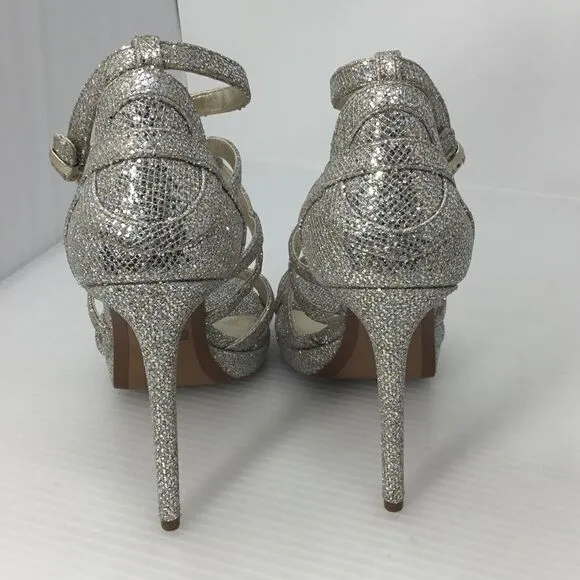Michael Kors Sandra Glitter Caged Dress Sandals B4