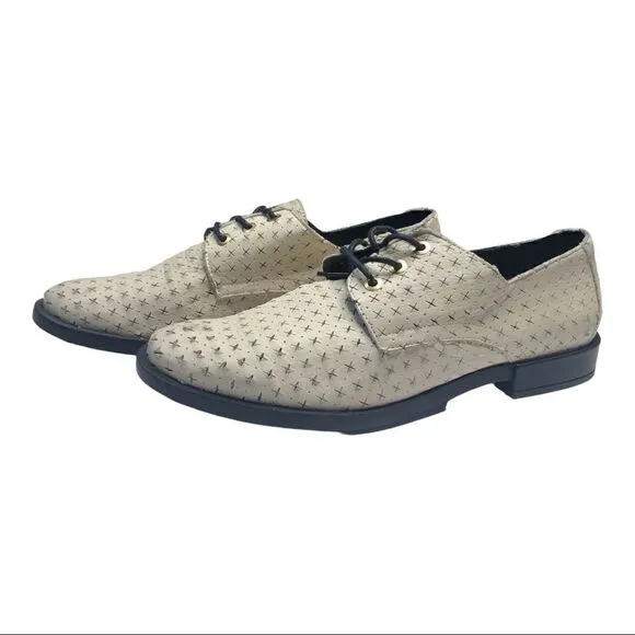 Miista London leather white lace up loafers size 38 EU or US women’s size 7.5