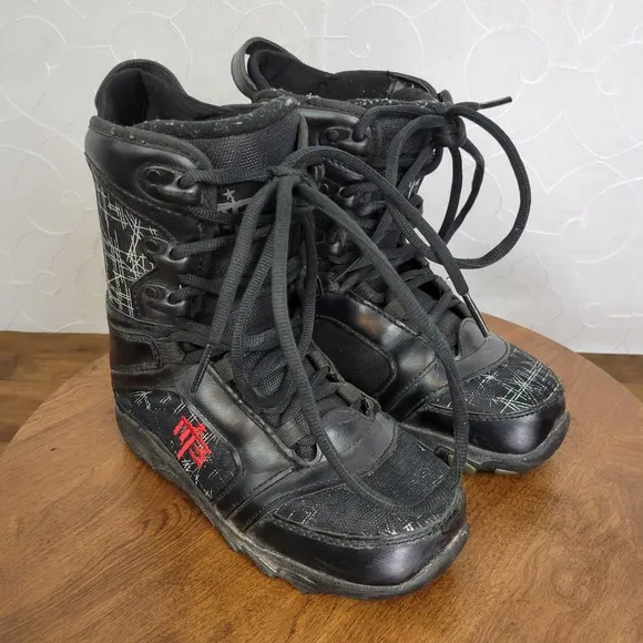 Millenium 3 Mens Boots Youth 5 Black Militia Snowboard Lace-Up All-Mountain