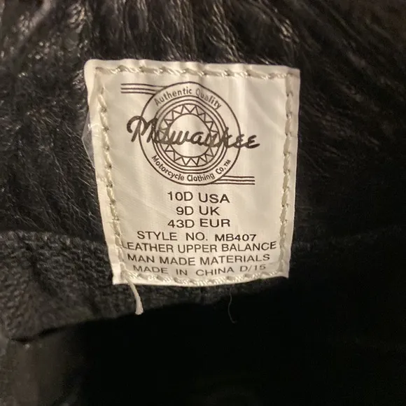 MILWAUKEE BIKING boots size 10 excellent condition color black