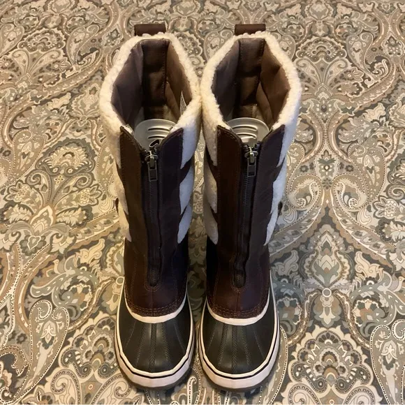Mint Sorel Helen Of Tundra Leather Sherpa Tall Winter Boots Women’s Sz 7 Worn 1x