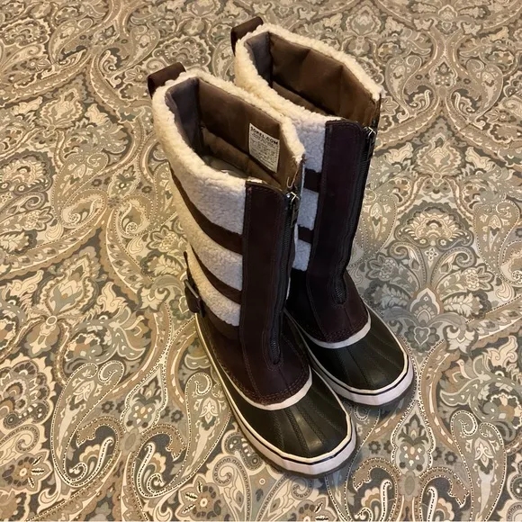 Mint Sorel Helen Of Tundra Leather Sherpa Tall Winter Boots Women’s Sz 7 Worn 1x