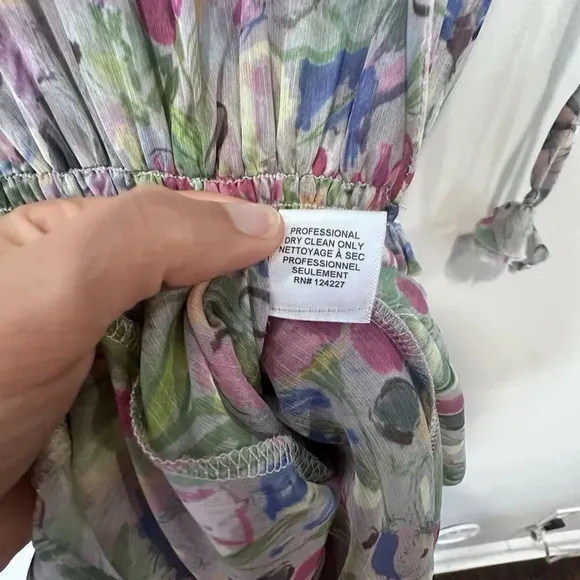 Misa Anais Womens V-Neck Sleeveless Ruffle Tiered Floral Maxi Dress Size XS 1455