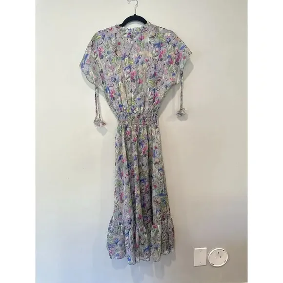 Misa Anais Womens V-Neck Sleeveless Ruffle Tiered Floral Maxi Dress Size XS 1455