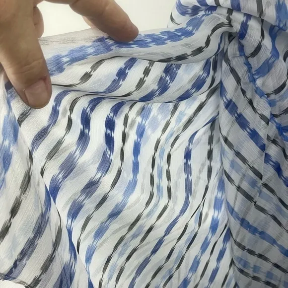 Misa Los Angeles -Dominika Blue &amp; White Striped Gauzy lined Dress Size XL