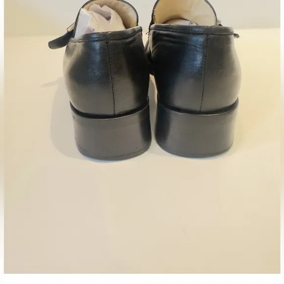 Miu Miu Women's Vintage Black Buckled Leather Loafers