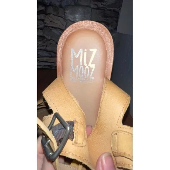 Miz Mooz - Leather Ankle-Strap Sandals - Fifi - Wheat - EU 41 Wide US 10.5