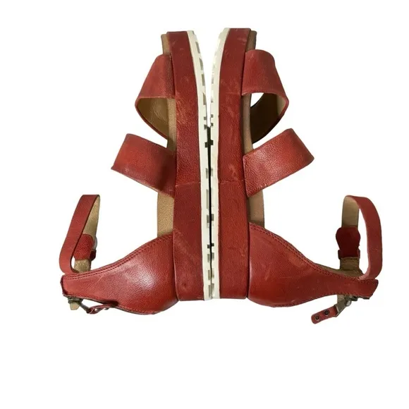 Miz Mooz Leather Ankle Strap Sandals Sunday Coral 37 US 7