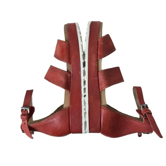 Miz Mooz Leather Ankle Strap Sandals Sunday Coral 37 US 7