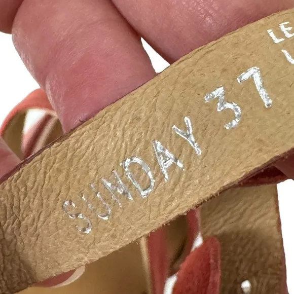 Miz Mooz Leather Ankle Strap Sandals Sunday Coral 37 US 7