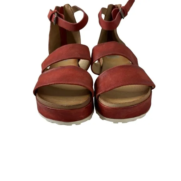 Miz Mooz Leather Ankle Strap Sandals Sunday Coral 37 US 7