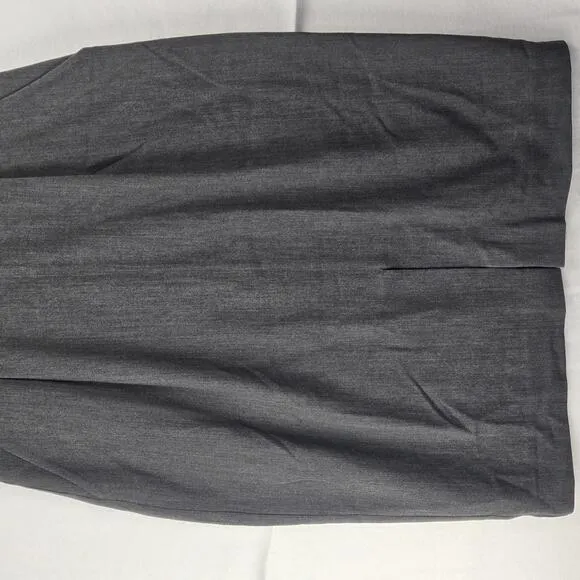 MM LaFleur Chic Dark Gray Cap Sleeve Sheath Front Slit Knee Length Dress Size 16