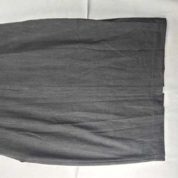 MM LaFleur Chic Dark Gray Cap Sleeve Sheath Front Slit Knee Length Dress Size 16