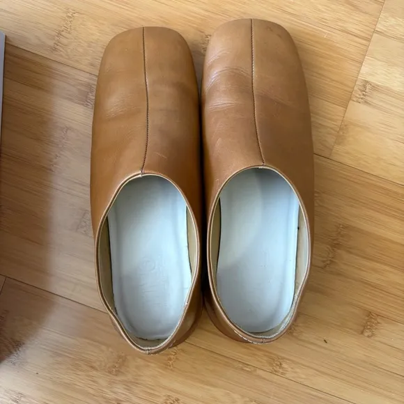 MM6 Maison Margiela Tan Square Toe Leather loafers - SIZE 38