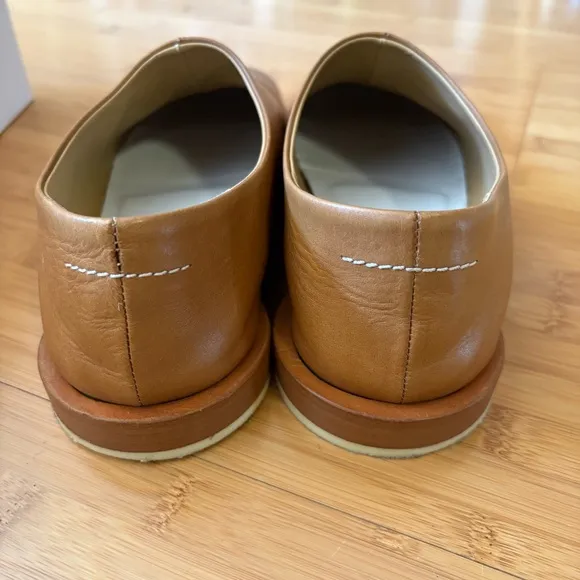 MM6 Maison Margiela Tan Square Toe Leather loafers - SIZE 38