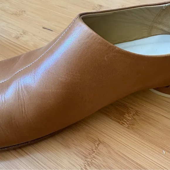MM6 Maison Margiela Tan Square Toe Leather loafers - SIZE 38