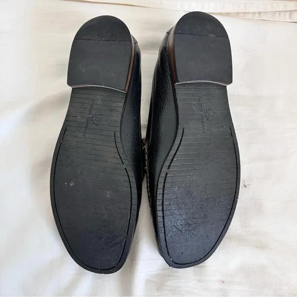 MONTGOMERY PEBBLE GRAIN LEATHER BRAIDED KNOT LOAFERS - BLACKMARTIN DINGMAN 10.5