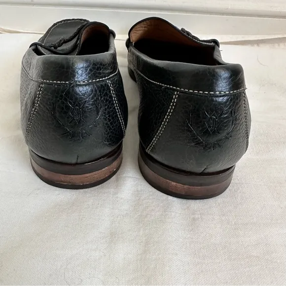 MONTGOMERY PEBBLE GRAIN LEATHER BRAIDED KNOT LOAFERS - BLACKMARTIN DINGMAN 10.5