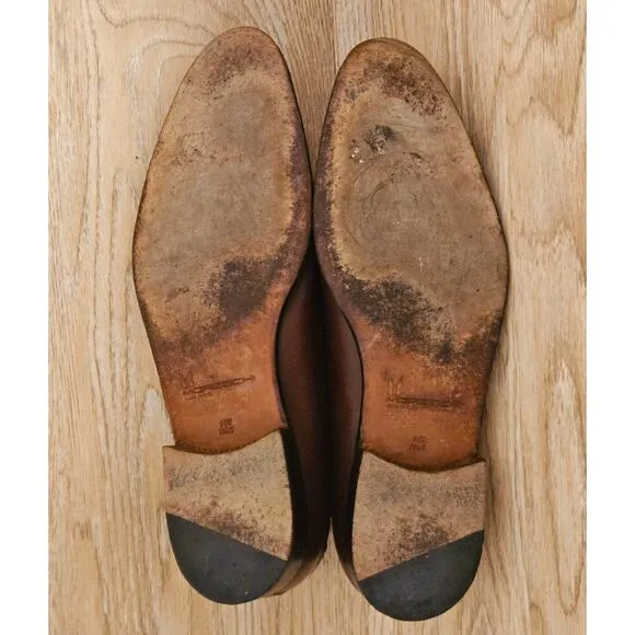 Moreschi Brown Leather Tasseled Dress Shoes Slip-On Loafers Mens Size US 10