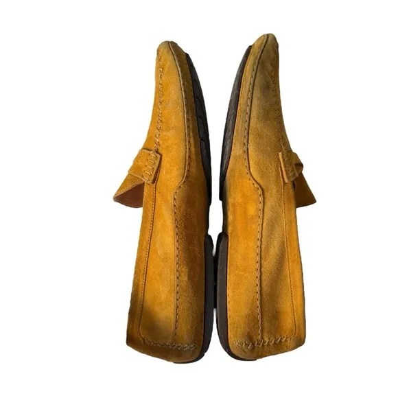 Moreschi Men’s Golden Yellow Suede Driving Shoes Slip On Loafers Size 12 US