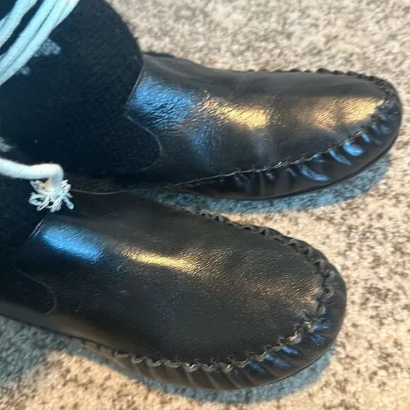 Moroccan Style Handmade Leather &amp; Knit Boots 8.5