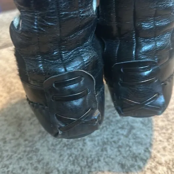 Moroccan Style Handmade Leather &amp; Knit Boots 8.5