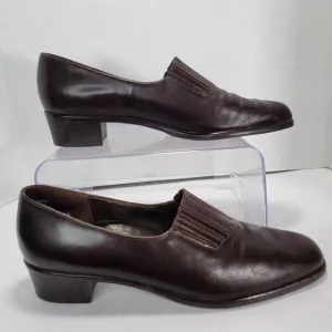 Munro Womens 10 Leather Slip-On Loafers Brown Office Business Casual Made in USA