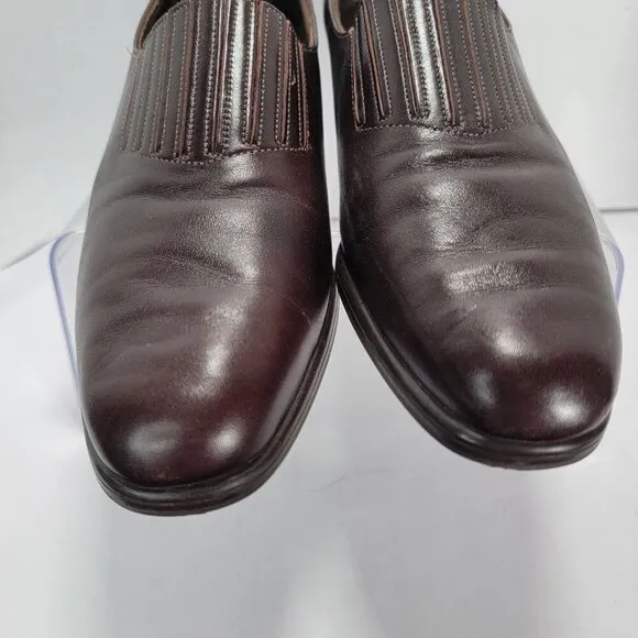 Munro Womens 10 Leather Slip-On Loafers Brown Office Business Casual Made in USA