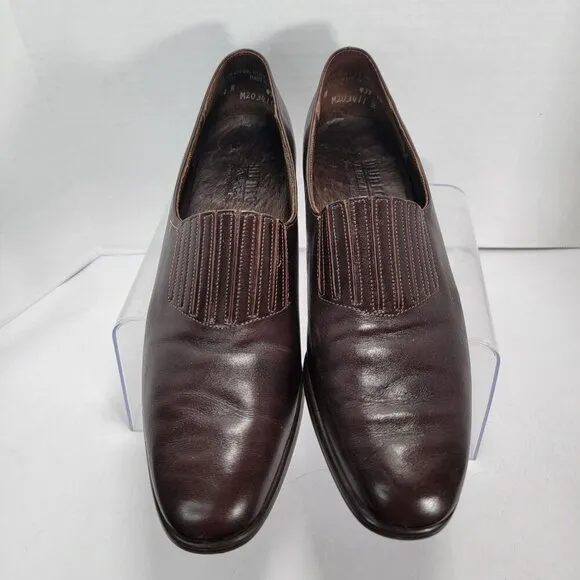 Munro Womens 10 Leather Slip-On Loafers Brown Office Business Casual Made in USA