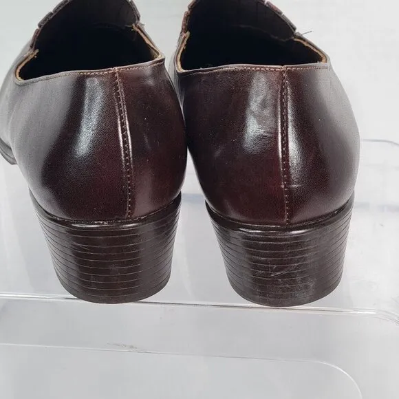 Munro Womens 10 Leather Slip-On Loafers Brown Office Business Casual Made in USA