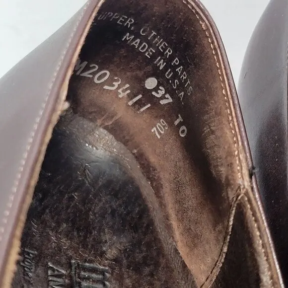 Munro Womens 10 Leather Slip-On Loafers Brown Office Business Casual Made in USA