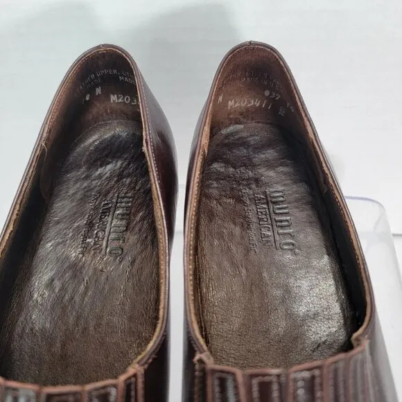 Munro Womens 10 Leather Slip-On Loafers Brown Office Business Casual Made in USA