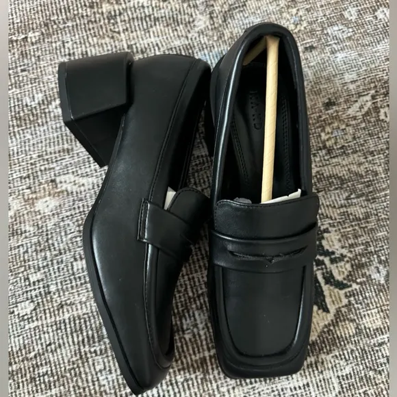 NA-KD Squared Toe Heeled Loafers