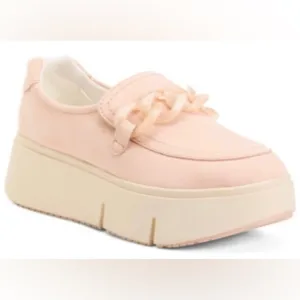 NAKED FEET Leather Platform Slip On Loafers/ Color: Rosette (Blush Pink)…
