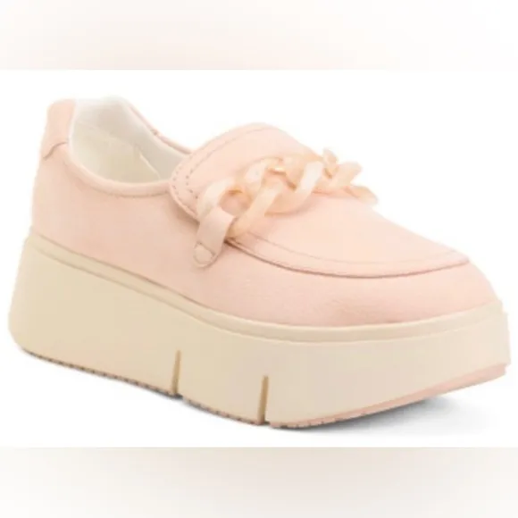 NAKED FEET Leather Platform Slip On Loafers/ Color: Rosette (Blush Pink)…