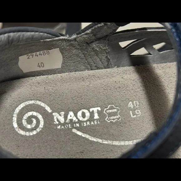 NAOT Agathis Mary Jane Shoes Flats Navy Velvet Nubuck Size EU 40/US 9-9.5